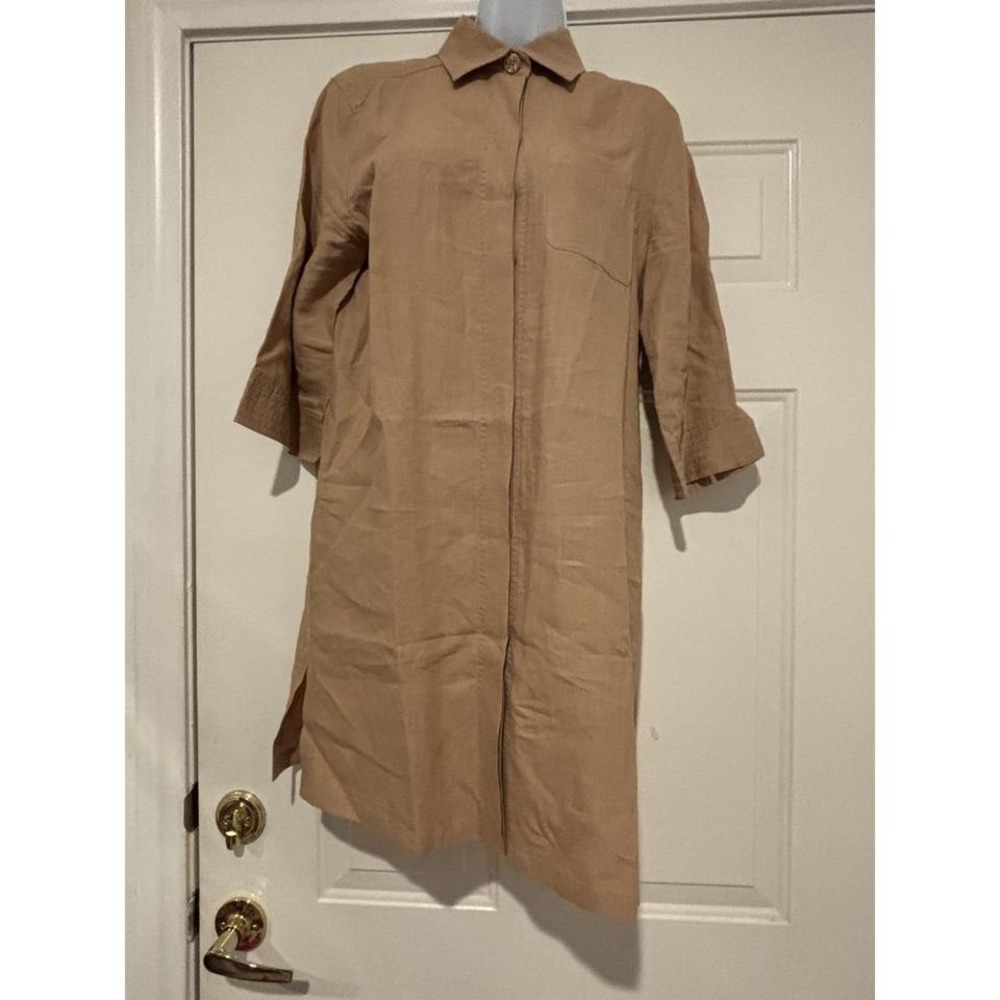 Max Mara linen beige shirt dress sz M new without tags #1118